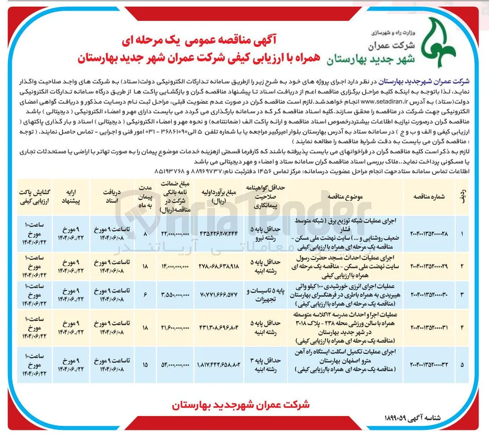عملیات اجرا و احداث مدرسه 12 کلاسه متوسطه همراه با سالن ورزشی