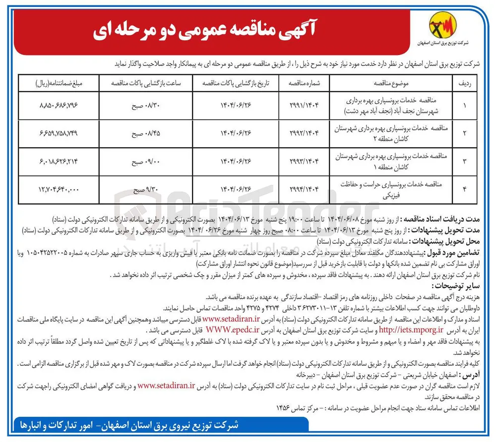 خدمات برونسپاری بهره برداری 