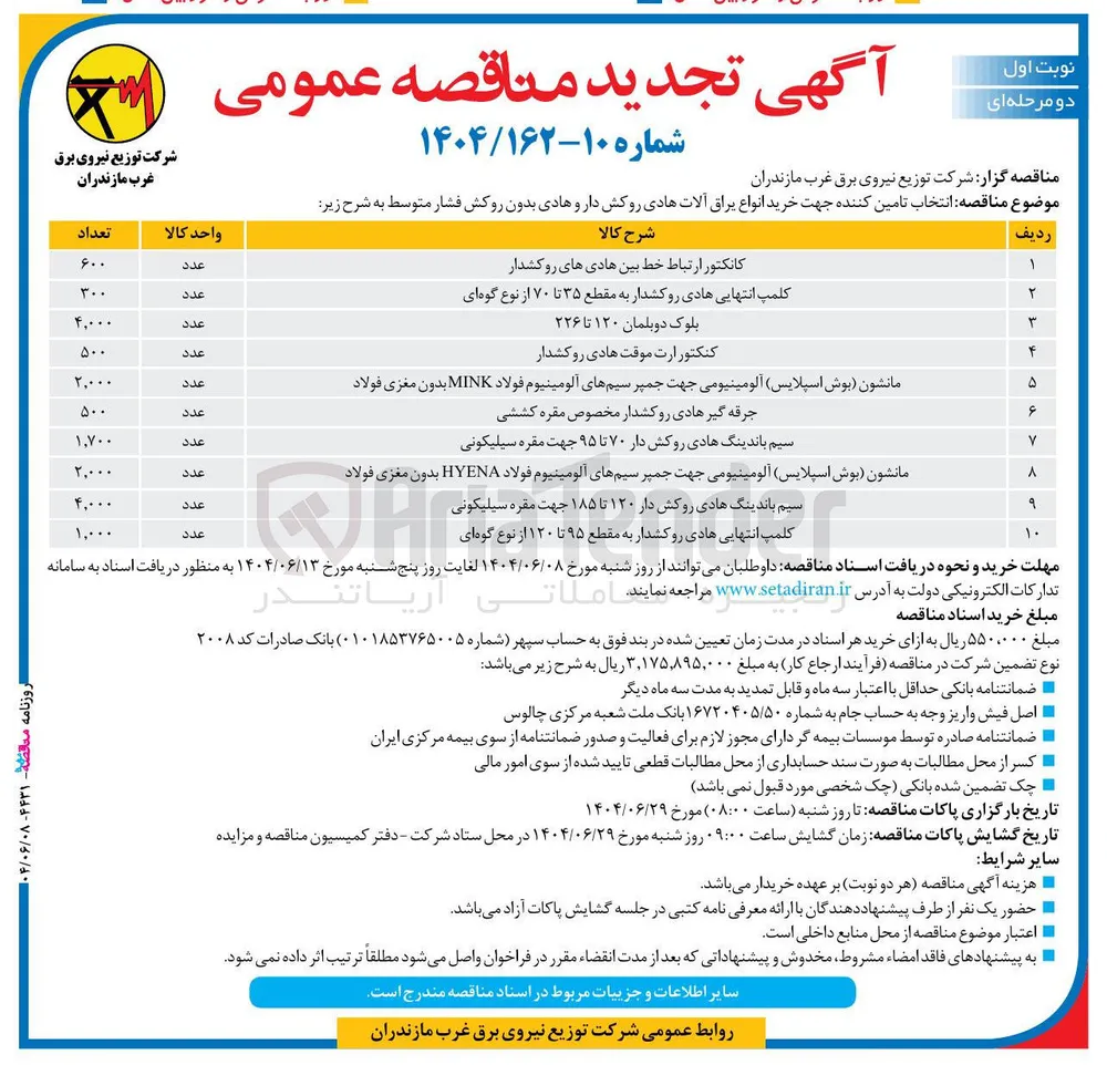 خرید 2000 عدد مانشون (بوش اسپلایس ) آلومینیومی جهت جمپر سیمهای آلومینیوم فولاد MINK بدون مغزی فولاد