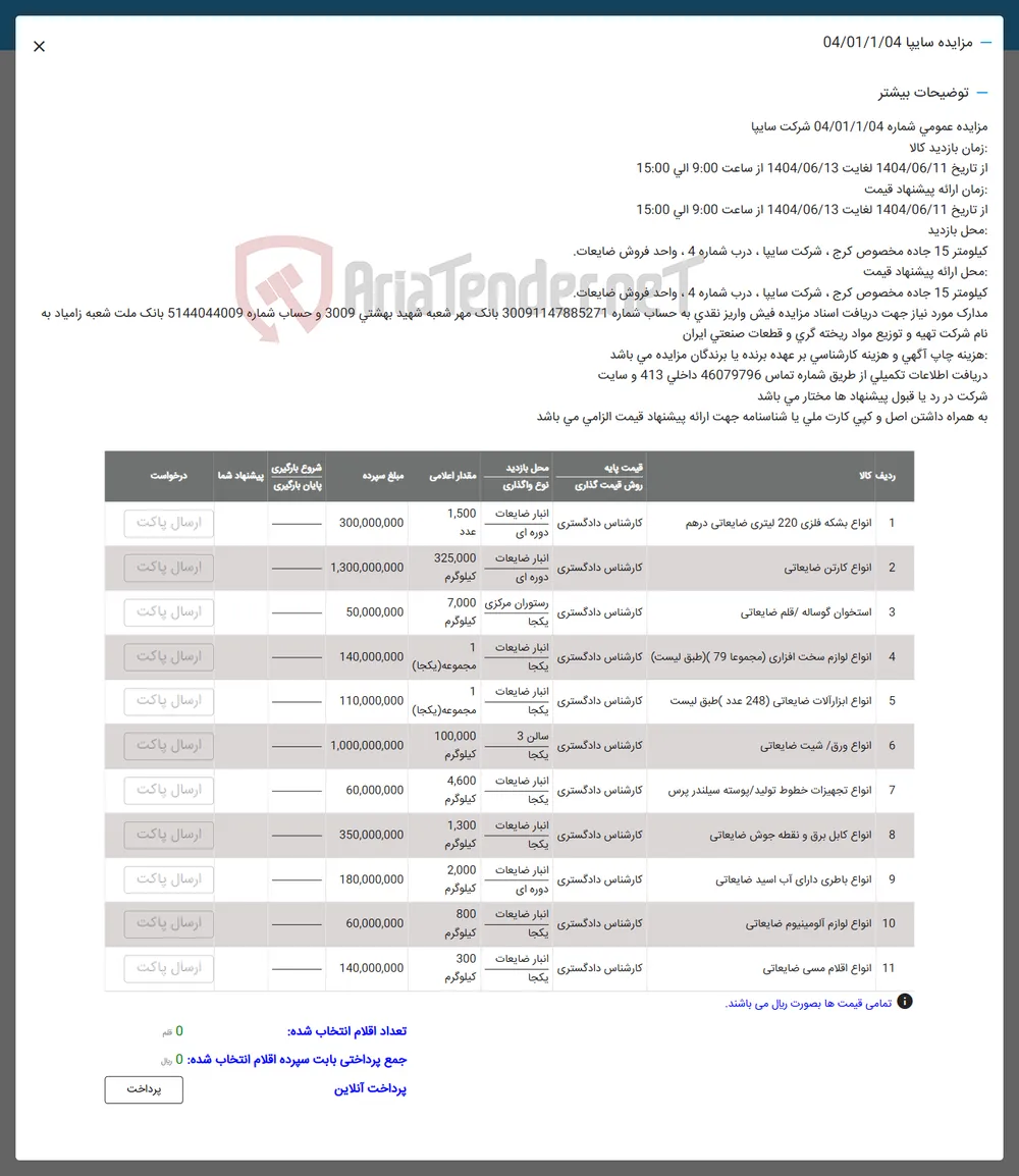 انواع لوازم سخت افزاری مجموعا ( 79 ) طبق لیست 
