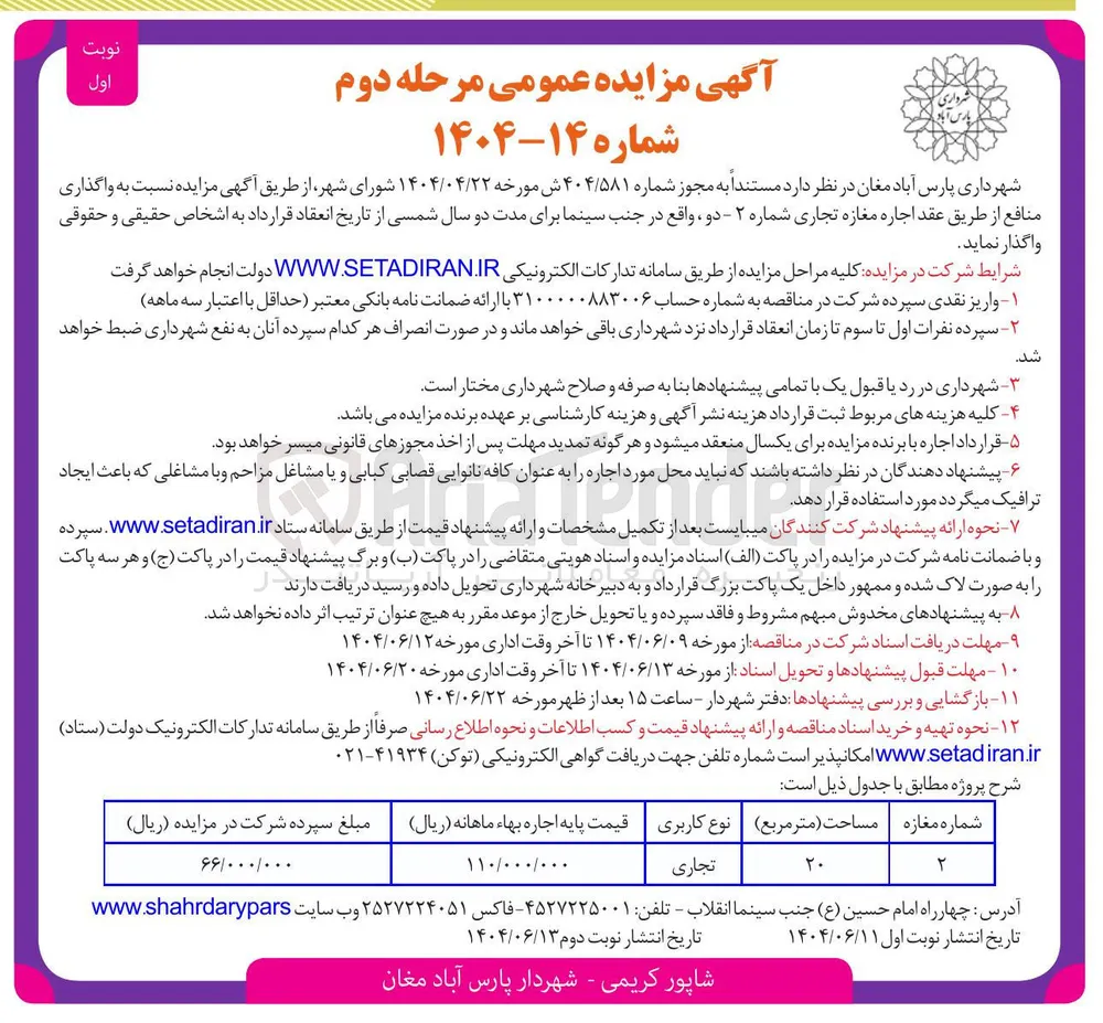 اجاره مغازه تجاری
