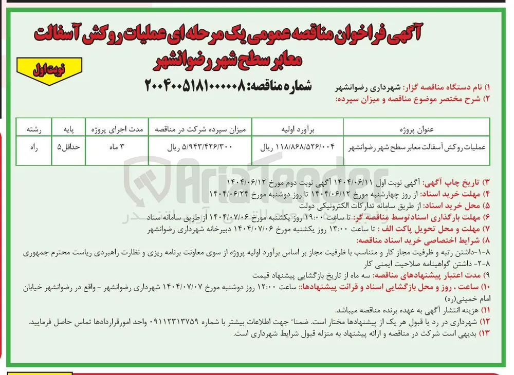  عملیات روکش آسفالت معابر 