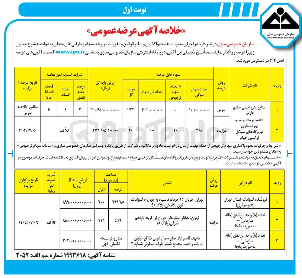 فروش واحدهای آپارتمان و فروشگاه در 3 ردیف