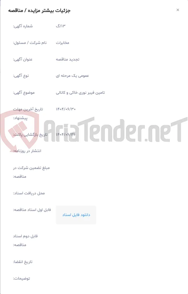 تامین فیبر نوری خاکی و کانالی