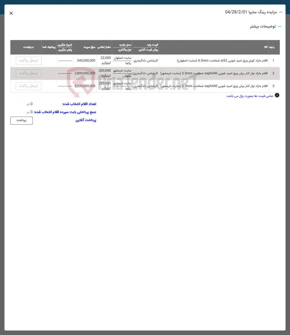 اقلام مازاد کویل ورق اسید شویی 5152 ضخامت 4.5mm 