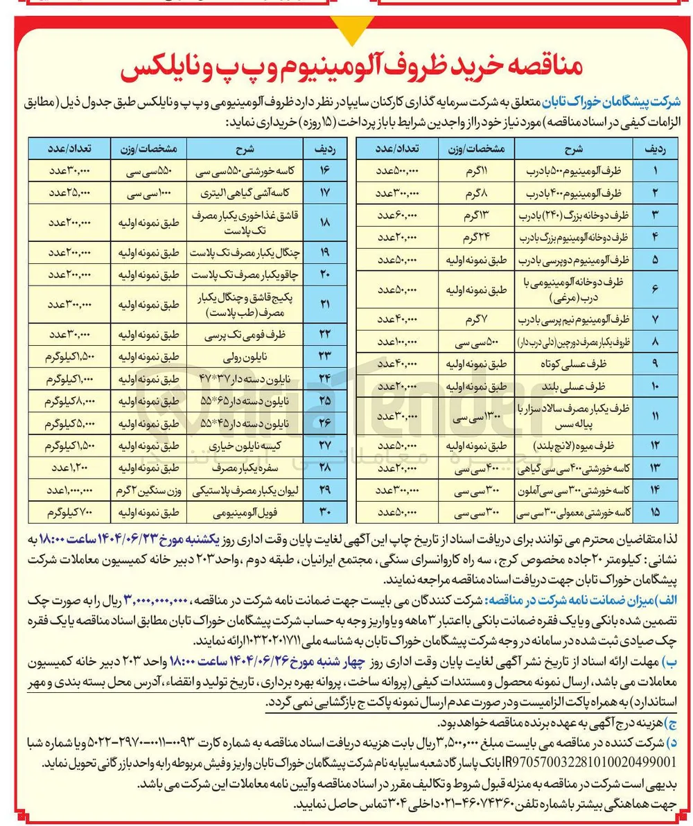 فویل آلومینیومی 
