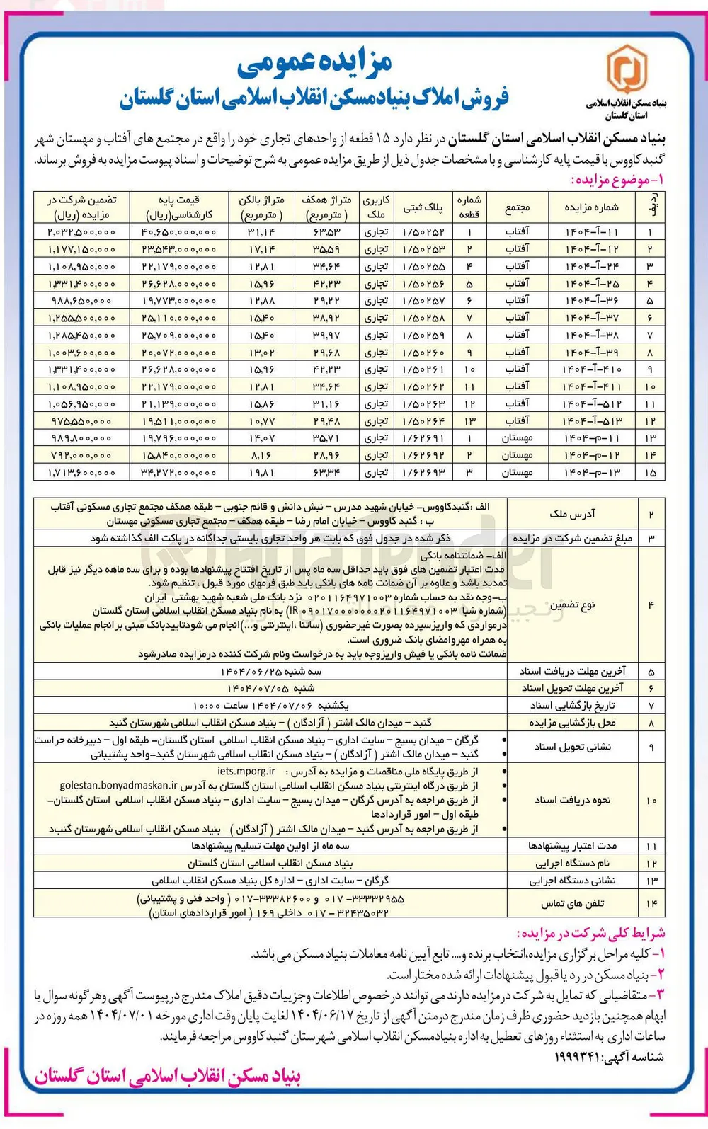 فروش قطعه 3 مجتمع مهستان با کاربری تجاری