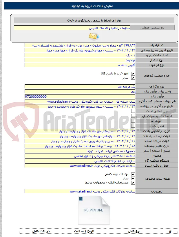 مناقصه ۶۴،۸۰۰متر پارچه پیراهن و شلوار نظامی