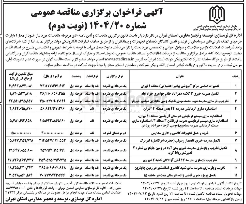 تکمیل مدرسه خیری ۳ کلاسه