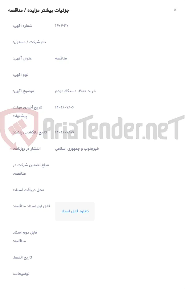 خرید 12000 دستگاه مودم
