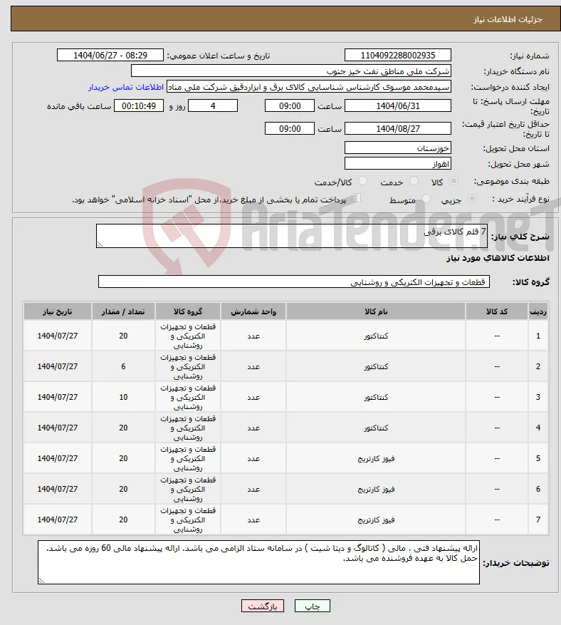 نیاز کالا-7 قلم کالای برقی