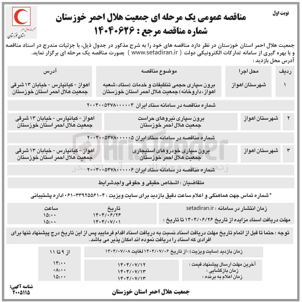 برون سپاری نیروهای حراست جمعیت هلال احمر 