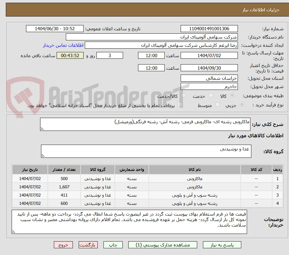 ماکارونی رشته ای- ماکارونی فرمی- رشته آش- رشته فرنگی(ورمیشل)