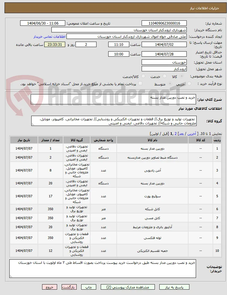 خرید و نصب دوربین مدار بسته 