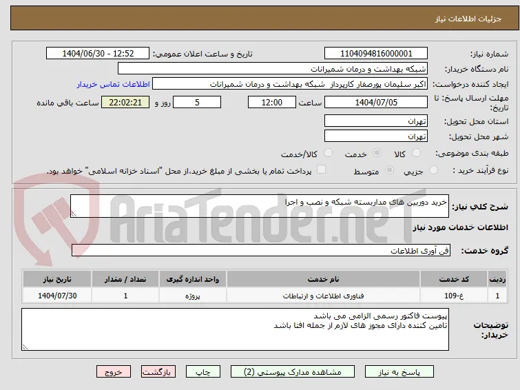 خرید دوربین های مداربسته شبکه و نصب و اجرا