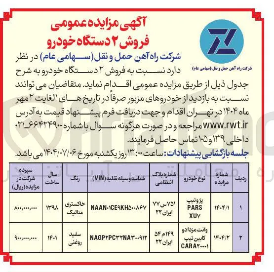وانت مزدادو کابین تیپ CARA۲۰۰۰۱ 
