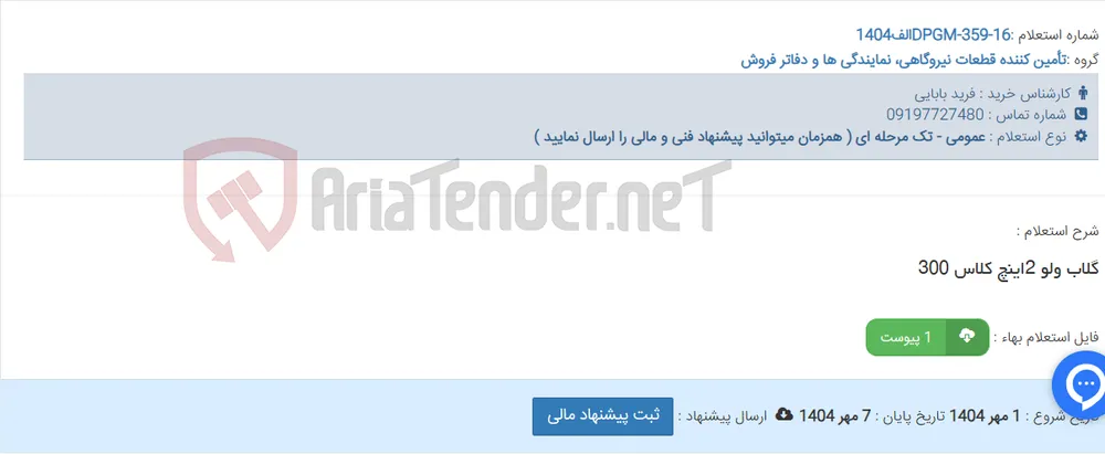 گلاب ولو 2اینچ کلاس 300