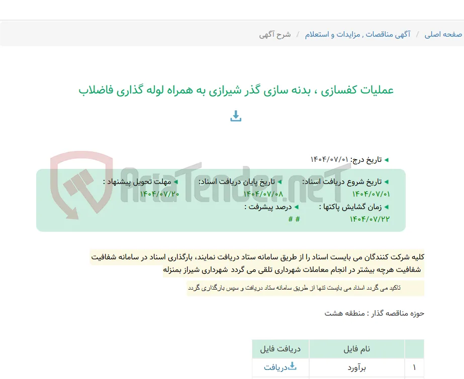عملیات کفسازی ، بدنه سازی گذر شیرازی به همراه لوله گذاری فاضلاب