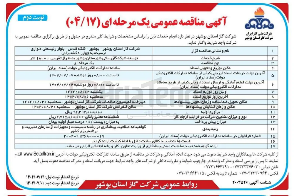 توسعه شبکه گازرسانی