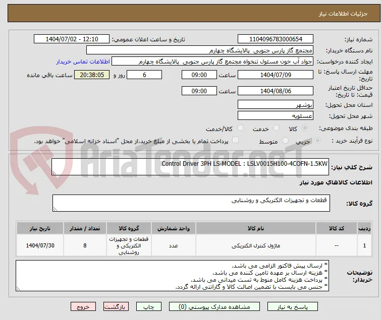 Control Driver 3PH LS-MODEL : LSLV0015H100-4COFN-1.5KW