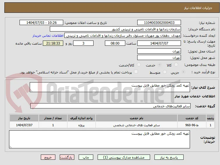 تهیه کمد زونکن خور مطابق فایل پیوست 