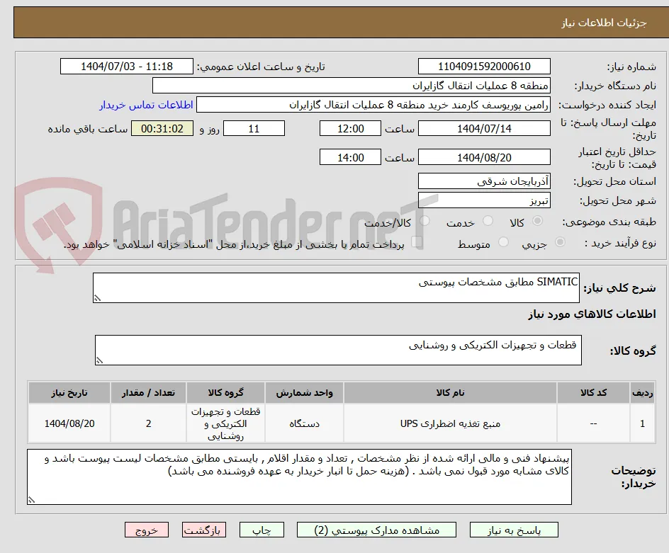 SIMATIC مطابق مشخصات پیوستی