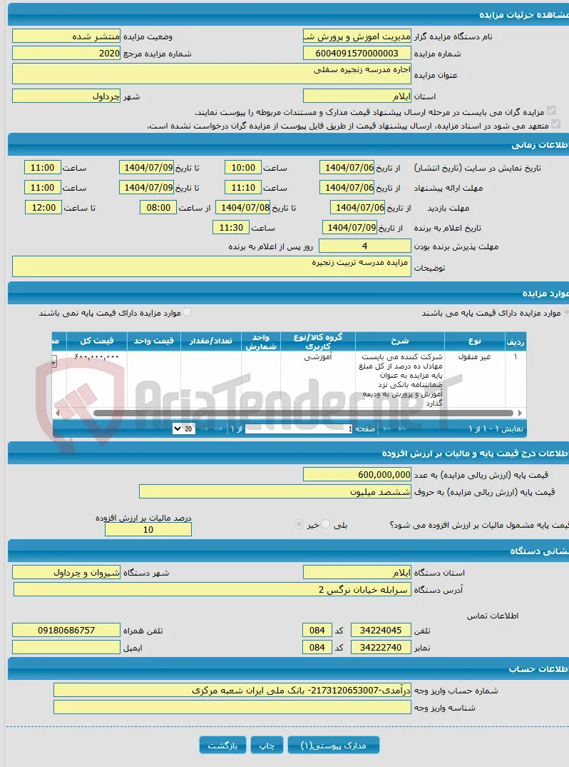اجاره مدرسه زنجیره سفلی