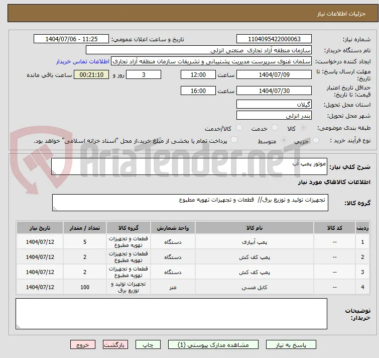 موتور پمپ آب