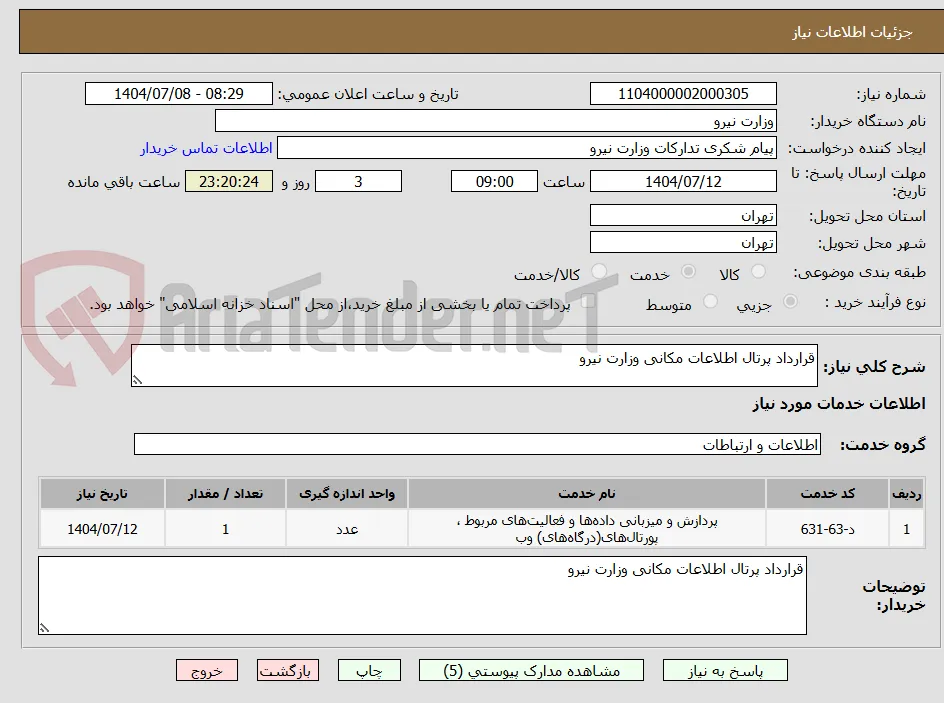 قرارداد پرتال اطلاعات مکانی وزارت نیرو