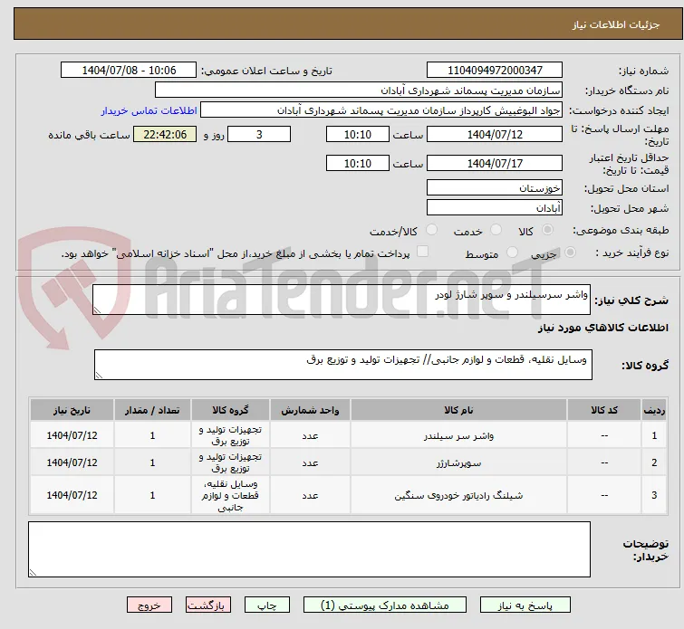واشر سرسیلندر و سوپر شارژ لودر 
