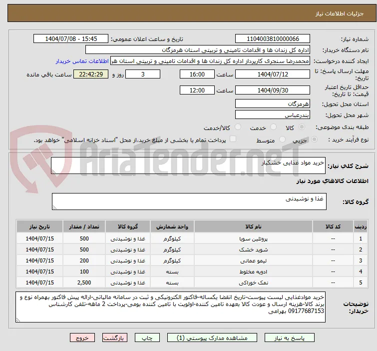 خرید مواد غذایی خشکبار