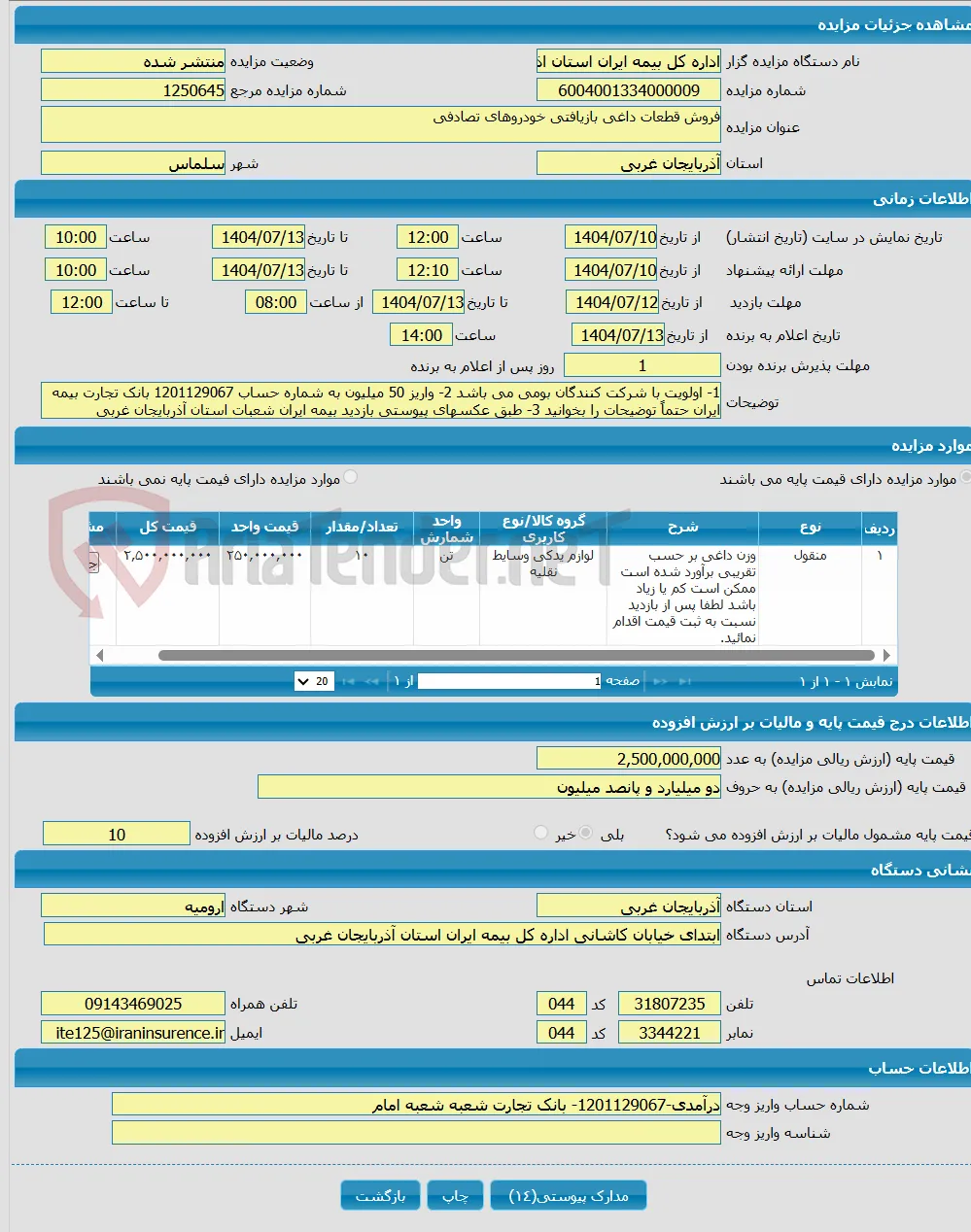فروش قطعات داغی بازیافتی خودروهای تصادفی
