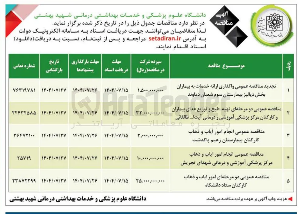  انجام امور ایاب و ذهاب کارکنان