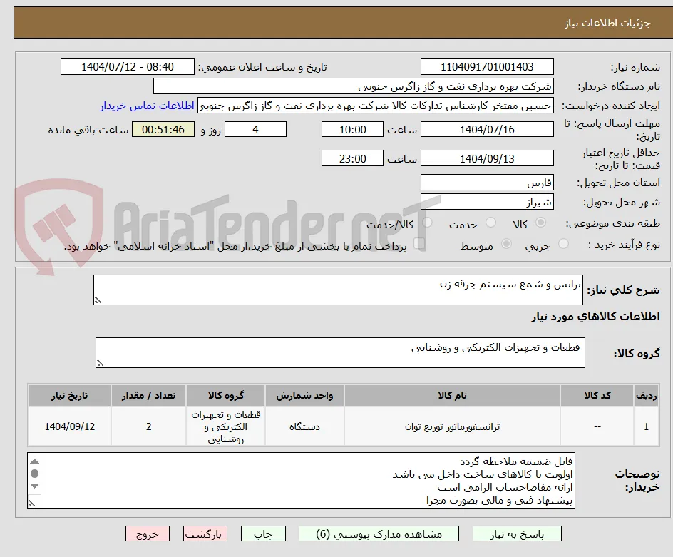ترانس و شمع سیستم جرقه زن