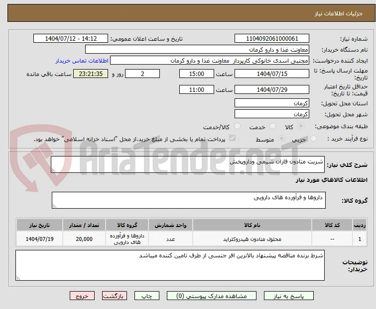 شربت متادون فاران شیمی وداروپخش