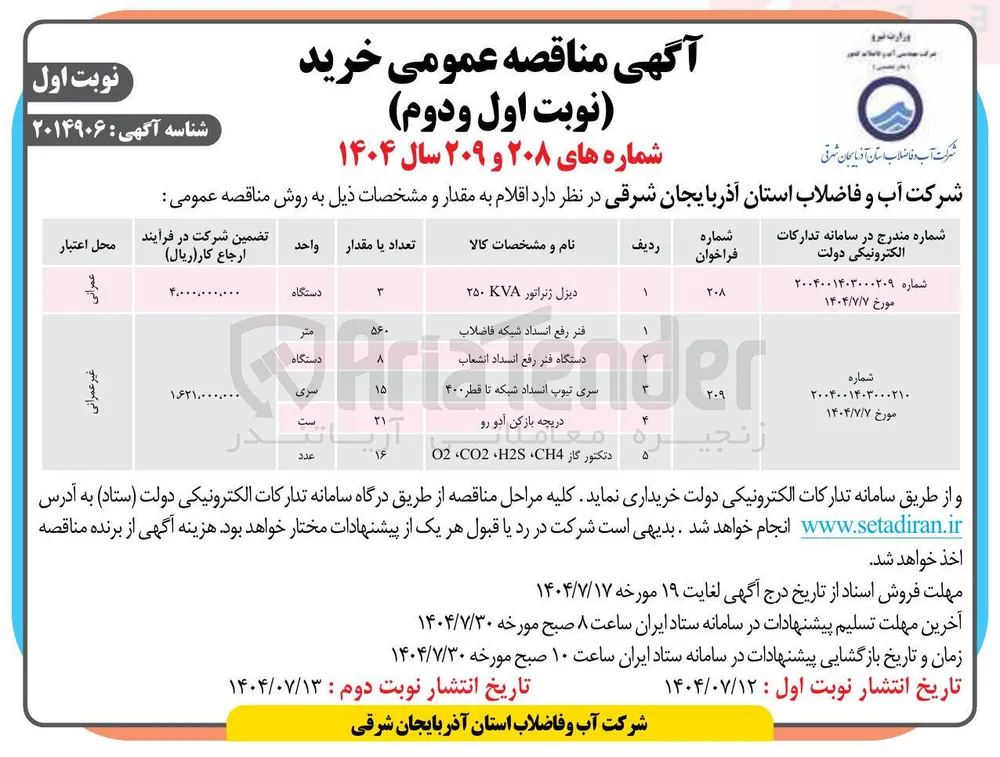خرید دیزل ژنراتور KVA 250