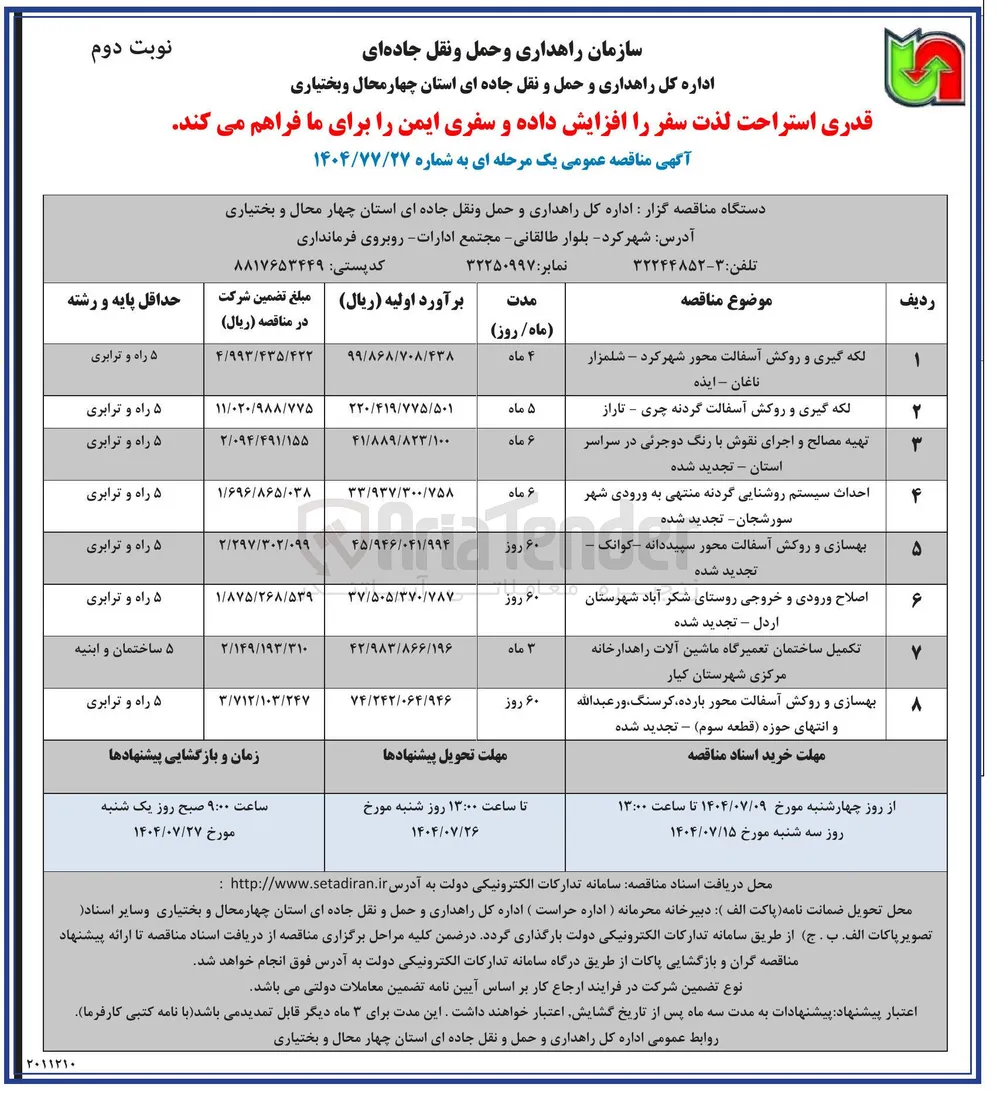 اصلاح ورودی و خروجی روستا