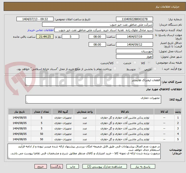 قطعات لیفتراک هایستر