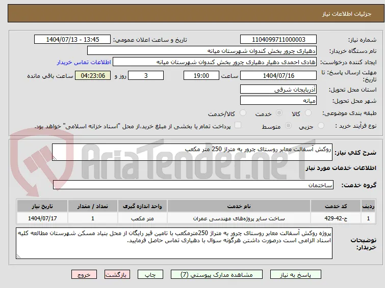 روکش آسفالت معابر روستای چرور به متراژ 250 متر مکعب
