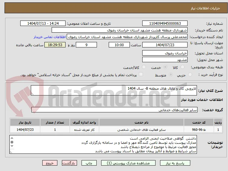 لایروبی کال و مانال های منطقه 8- سال 1404