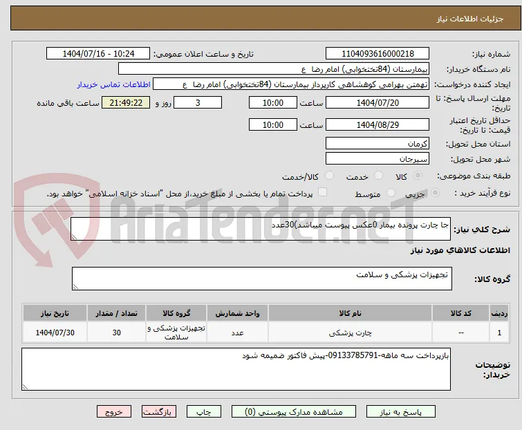 جا چارت پرونده بیمار 0عکس پیوست میباشد)30عدد