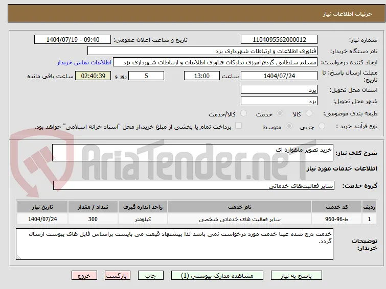 خرید تصویر ماهواره ای 