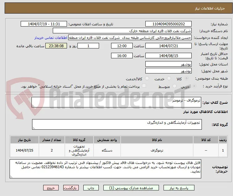 ترموگراف - ترمومتر