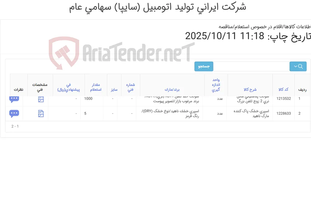 2آیتم سوکت پلاستیکی و اسپری خشک (تحویل فوری