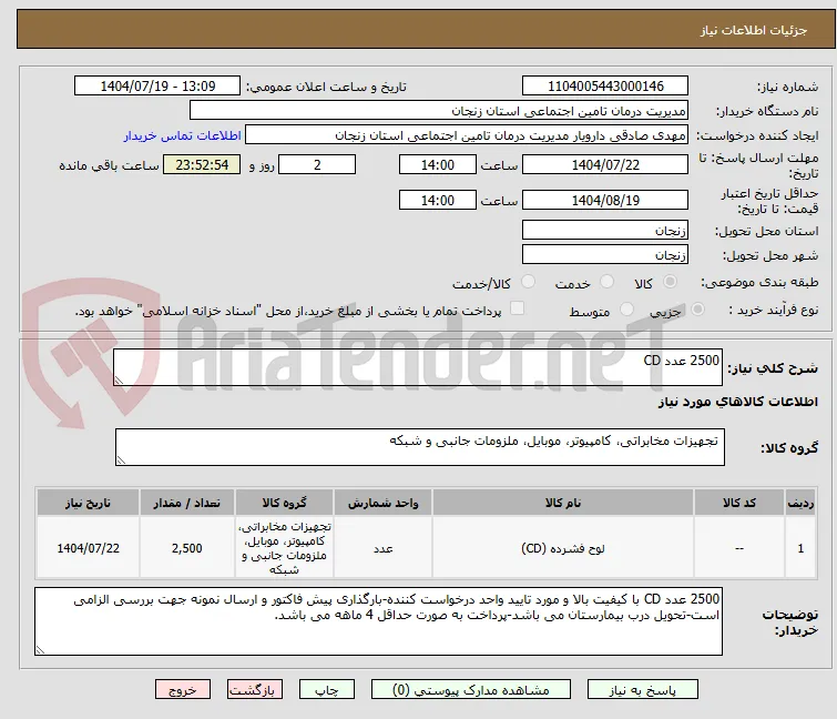 2500 عدد CD 