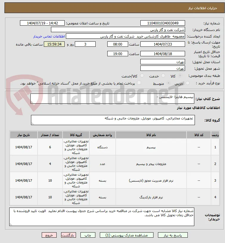 بیسیم هایترا -لایسنس - 