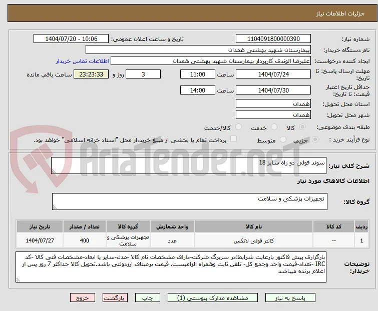 سوند فولی دو راه سایز 18