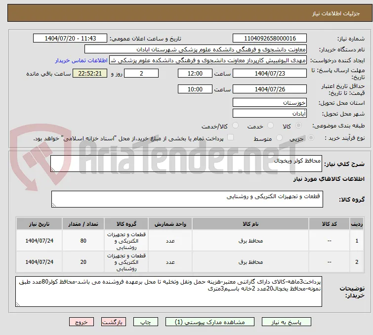 محافظ کولر ویخچال