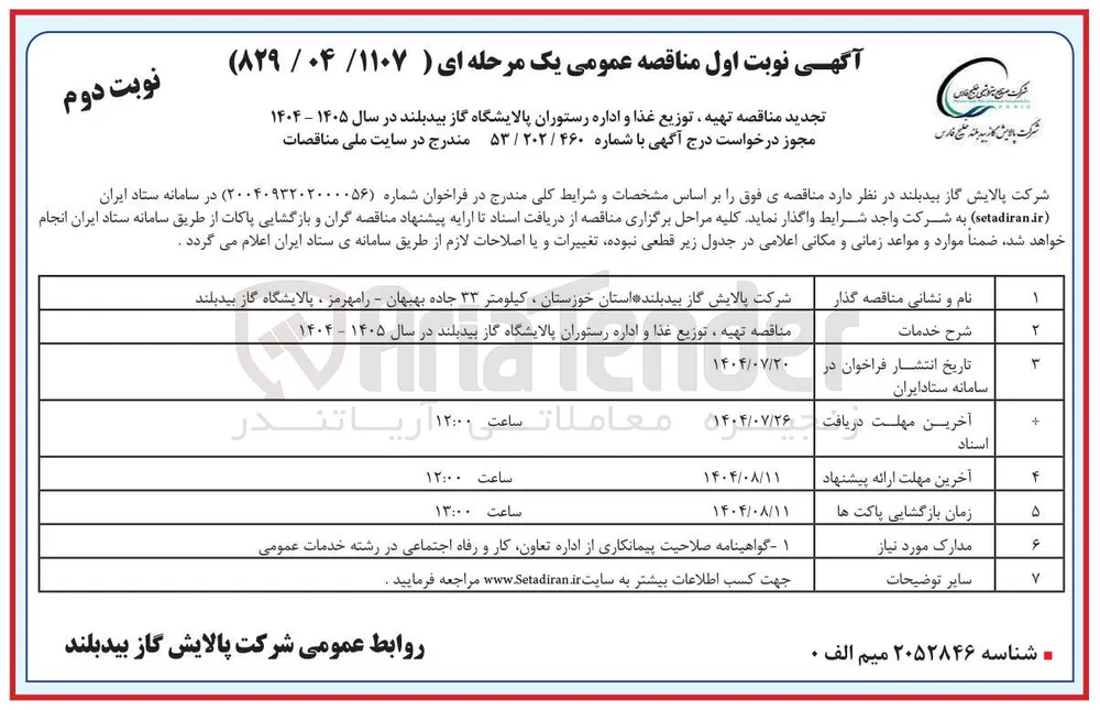 تهیه ، توزیع غذا و اداره رستوران