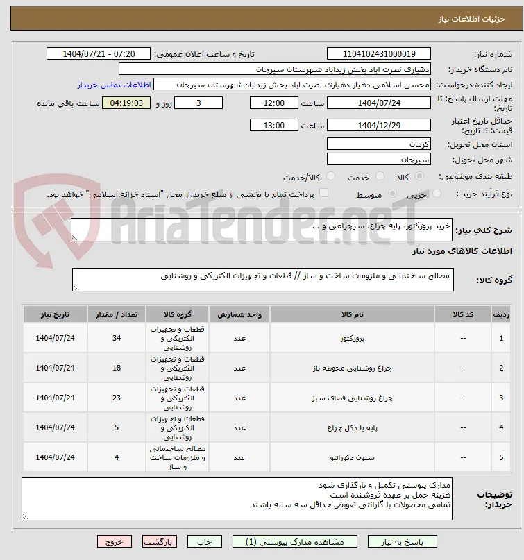 خرید پروژکتور، پایه چراغ، سرچراغی و ...